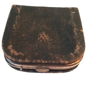 Very Vintage Black Pebble Leather Coin Purse with Inside Snap Pocket Worn